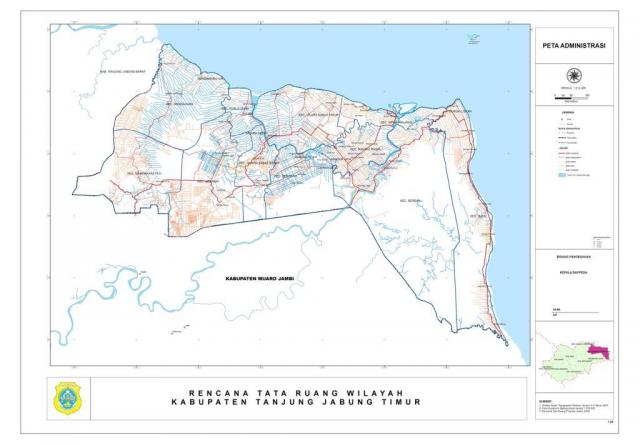 Peta Administrasi Kabupaten Tanjung Jabung Timur